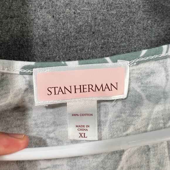 Stan Herman Printed Knit Jersey Square Neck Maxi Dress Delicate Sage X-Large - Picture 3 of 13